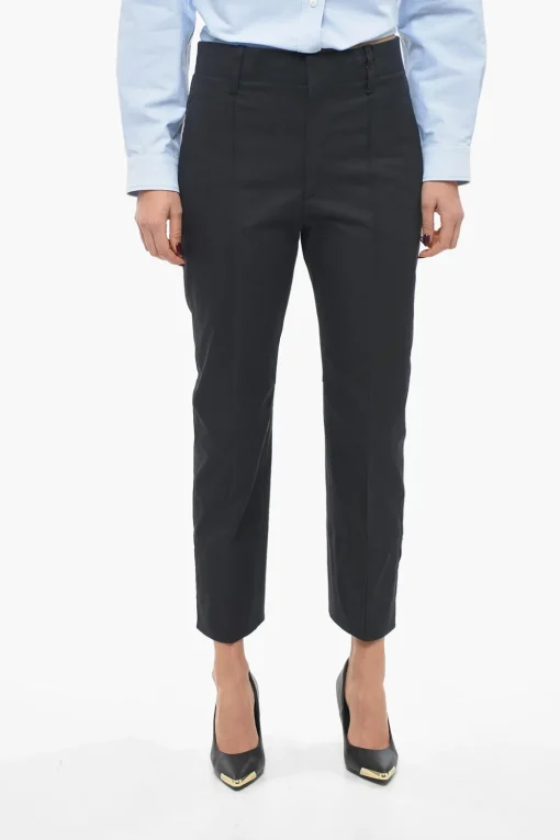 Sale Pantaloni in Twill di Cotone con Tapered Fit Donna Pantaloni