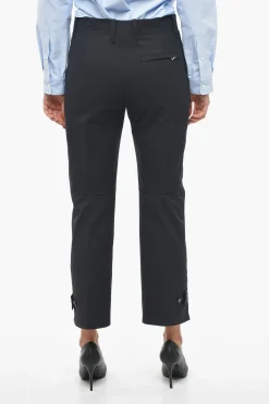 Sale Pantaloni in Twill di Cotone con Tapered Fit Donna Pantaloni