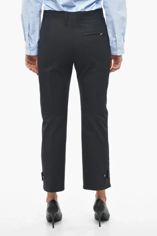 Sale Pantaloni in Twill di Cotone con Tapered Fit Donna Pantaloni