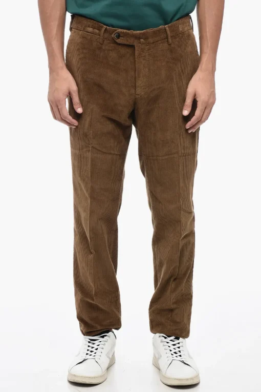 Pantaloni in Velour a Coste Super Slim Fit>PT01 Outlet