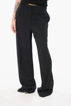 New Pantaloni in Viscosa Wide Leg Donna Pantaloni