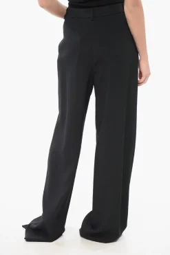 New Pantaloni in Viscosa Wide Leg Donna Pantaloni