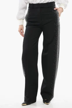 Online Pantaloni Jagger a Gamba Ampia con Strass Donna Pantaloni