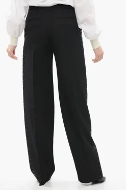 Online Pantaloni Jagger a Gamba Ampia con Strass Donna Pantaloni