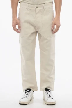 Pantaloni JASPER in Cotone e Lino a Gamba Dritta>Nanushka Hot