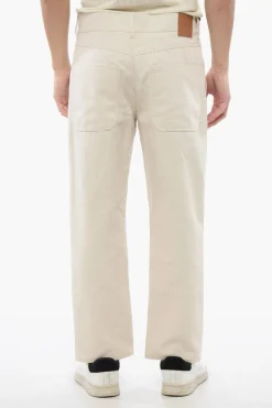 Pantaloni JASPER in Cotone e Lino a Gamba Dritta>Nanushka Hot