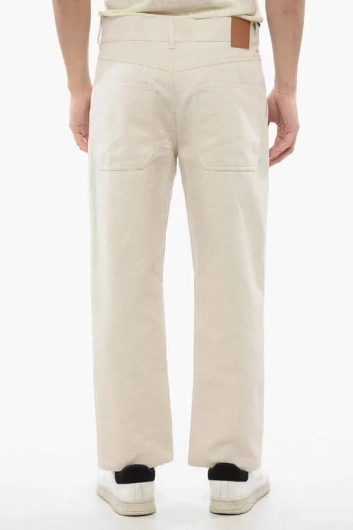 Pantaloni JASPER in Cotone e Lino a Gamba Dritta>Nanushka Hot