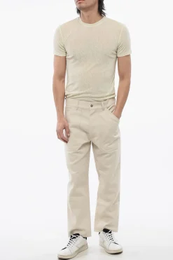 Pantaloni JASPER in Cotone e Lino a Gamba Dritta></noscript>Nanushka Hot