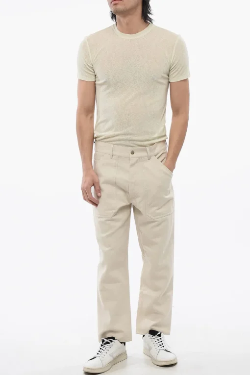 Pantaloni JASPER in Cotone e Lino a Gamba Dritta>Nanushka Hot