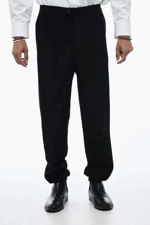 New Pantaloni Jogger Sartoriali con fondo Elastico Uomo Pantaloni