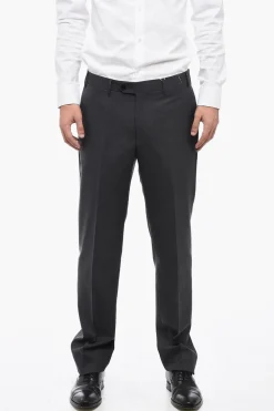 Pantaloni LEADER In Lana Vergine Regular Fit>Corneliani Discount