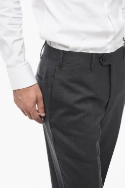 Pantaloni LEADER In Lana Vergine Regular Fit></noscript>Corneliani Discount