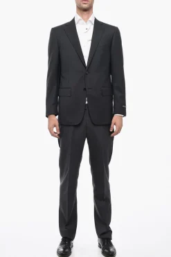 Pantaloni LEADER In Lana Vergine Regular Fit></noscript>Corneliani Discount