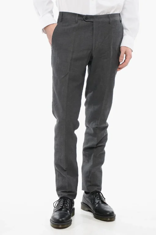 Sale Pantaloni LEADER in Lana Vergine Uomo Pantaloni