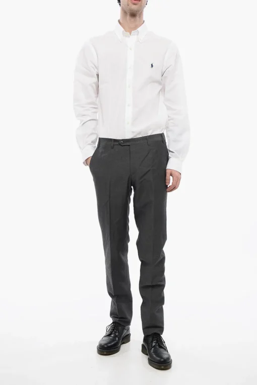 Sale Pantaloni LEADER in Lana Vergine Uomo Pantaloni