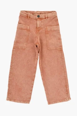 Pantaloni LOOPING In Twill di Cotone con Bottone Logato>Bonpoint Fashion