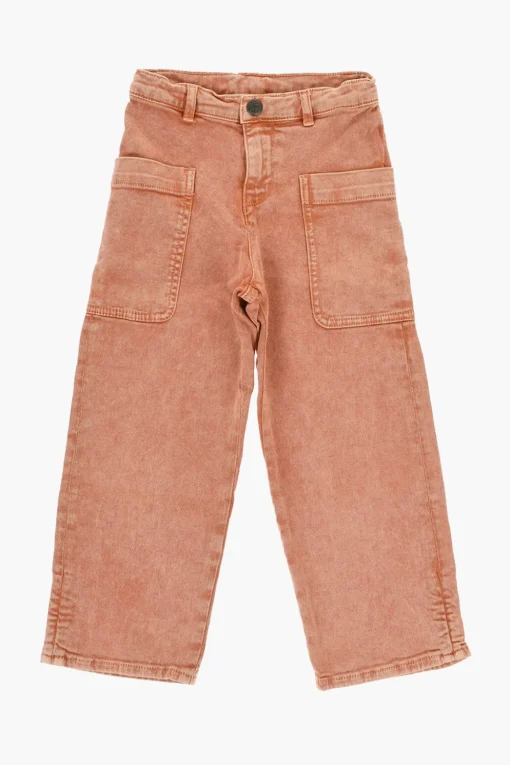 Pantaloni LOOPING In Twill di Cotone con Bottone Logato>Bonpoint Fashion