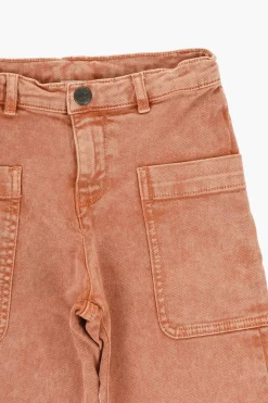 Pantaloni LOOPING In Twill di Cotone con Bottone Logato>Bonpoint Fashion