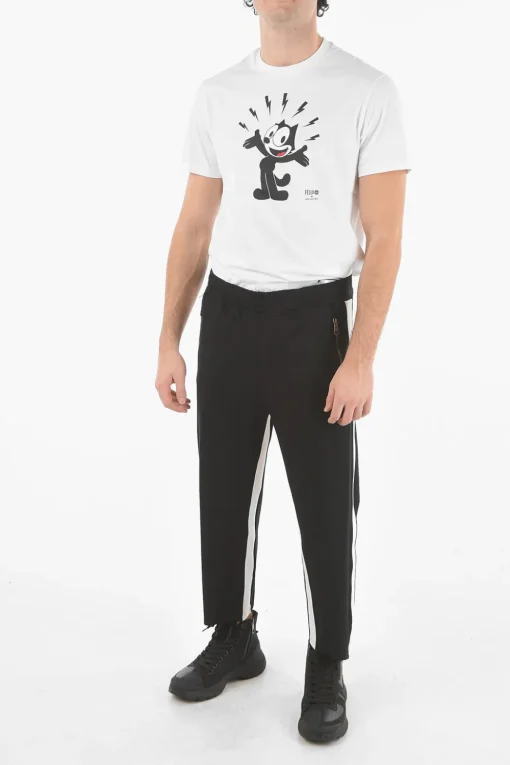 Pantaloni Loose Fit a Vita Bassa con Banda Laterale a Contrasto>Neil Barrett Discount