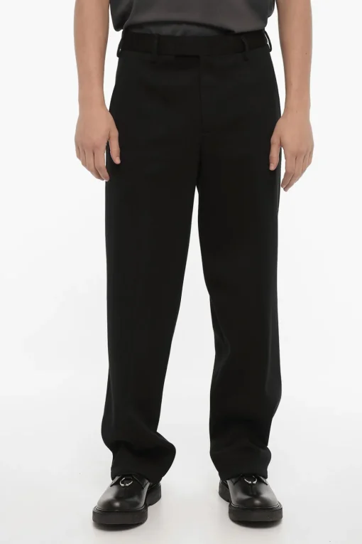 Sale Pantaloni Loose Fit in Neoprene con Passanti Uomo Pantaloni