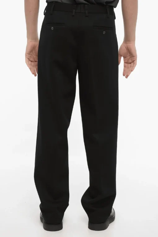 Sale Pantaloni Loose Fit in Neoprene con Passanti Uomo Pantaloni