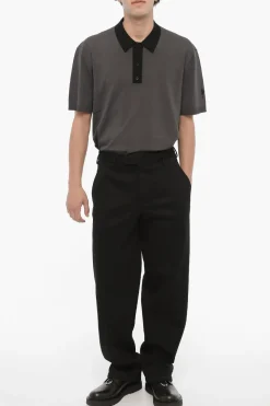 Sale Pantaloni Loose Fit in Neoprene con Passanti Uomo Pantaloni
