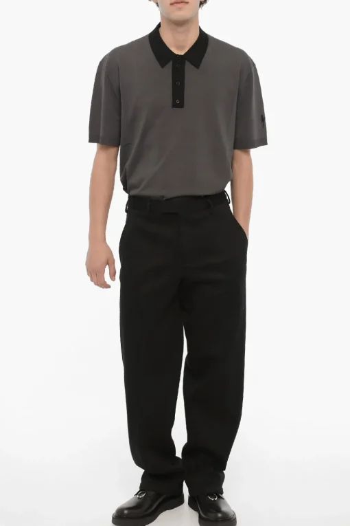 Sale Pantaloni Loose Fit in Neoprene con Passanti Uomo Pantaloni