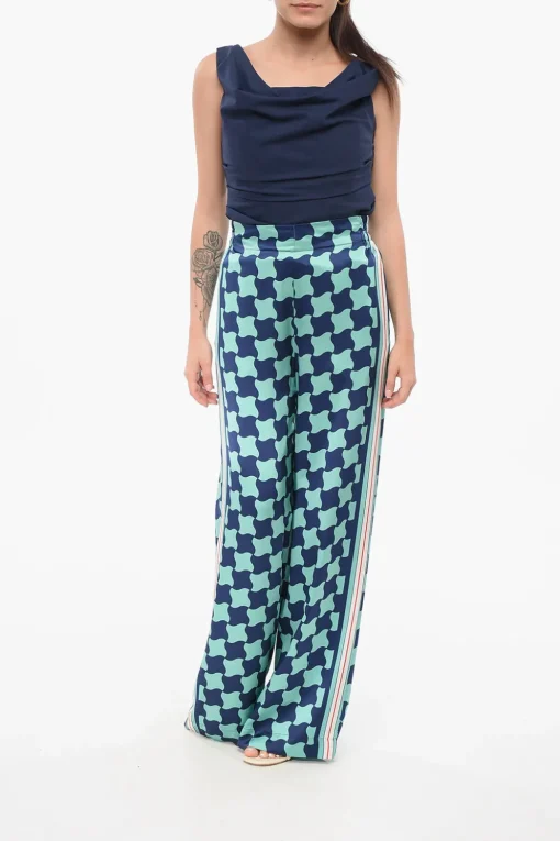 Hot Pantaloni Loose Fit in Seta Donna Pantaloni