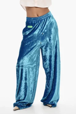 Pantaloni Loose Fit In Velour con Elastico in Vita>Dsquared2 Fashion