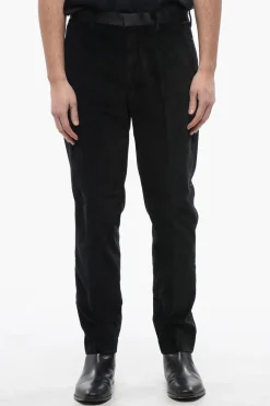 Online Pantaloni LYRA Skinny Fit in Velour con Rifiniture in Raso Uomo Pantaloni