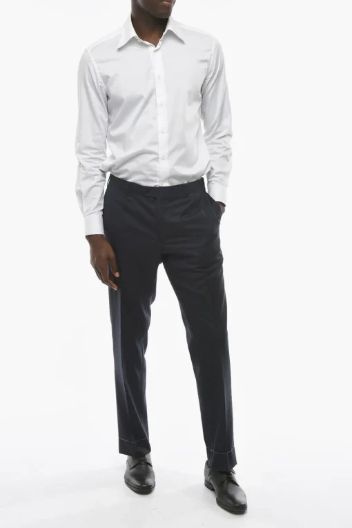Sale Pantaloni MANTUA in Lana Vergine con Piega Uomo Pantaloni