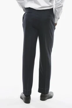 Sale Pantaloni MANTUA in Lana Vergine con Piega Uomo Pantaloni