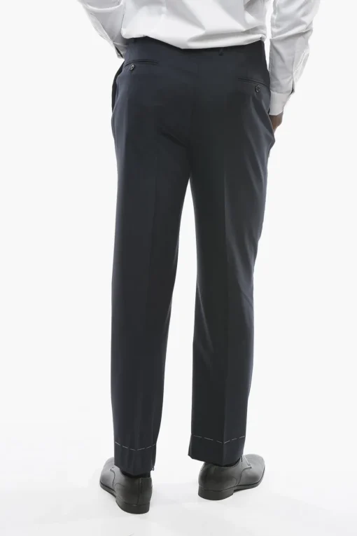 Sale Pantaloni MANTUA in Lana Vergine con Piega Uomo Pantaloni