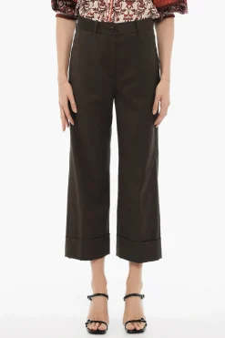 Pantaloni MINA in Tinta Unita ad Orlo con Risvolto>Nine In The Morning Clearance