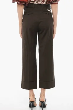 Pantaloni MINA in Tinta Unita ad Orlo con Risvolto>Nine In The Morning Clearance