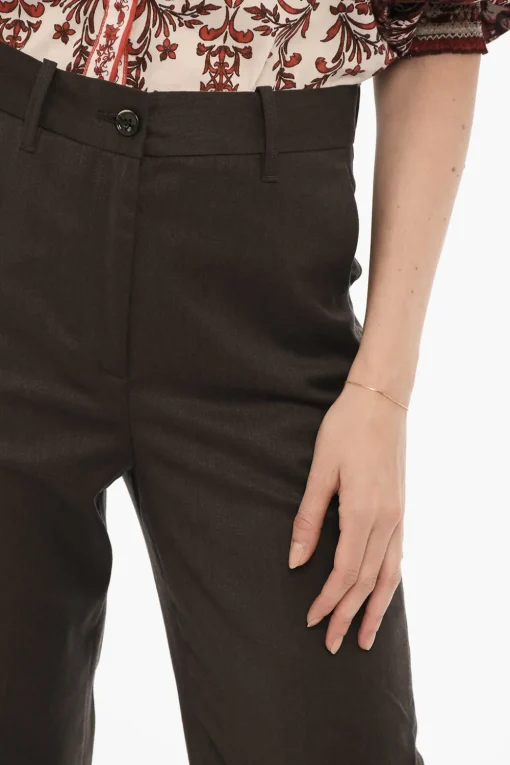 Pantaloni MINA in Tinta Unita ad Orlo con Risvolto>Nine In The Morning Clearance