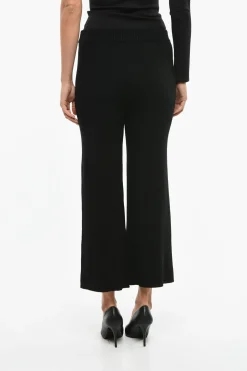 Hot Pantaloni NANCY in Lana e Cashmere a Coste Donna Pantaloni