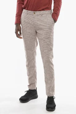 Pantaloni NEWTOWN Slim Fit con Motivo Pied-de-Poule>Cruna Fashion