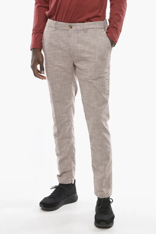 Pantaloni NEWTOWN Slim Fit con Motivo Pied-de-Poule>Cruna Fashion