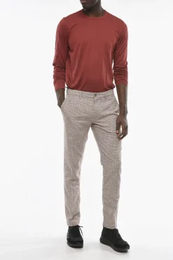 Pantaloni NEWTOWN Slim Fit con Motivo Pied-de-Poule></noscript>Cruna Fashion