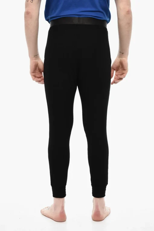 Outlet Pantaloni Nightwear a Tinta Unita con Banda Logata Uomo Intimo