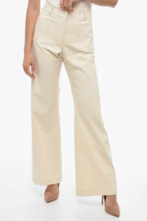 Outlet Pantaloni NINA Wide-Leg in Denim Donna Pantaloni