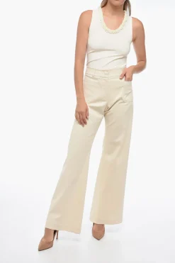 Outlet Pantaloni NINA Wide-Leg in Denim Donna Pantaloni