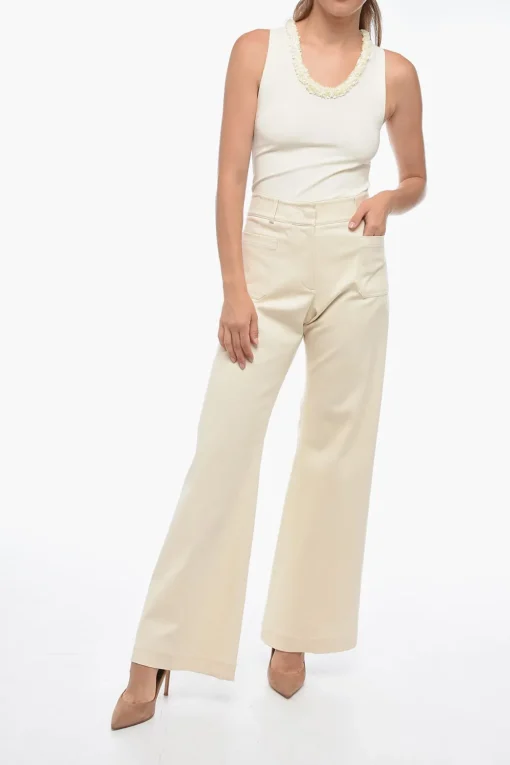 Outlet Pantaloni NINA Wide-Leg in Denim Donna Pantaloni