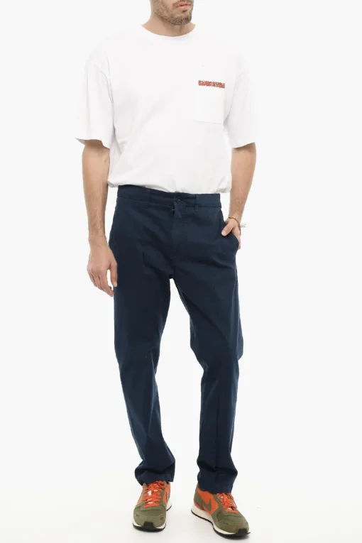 Discount Pantaloni OFF in Twill di Cotone Con Passanti Uomo Pantaloni
