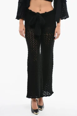 Pantaloni Openwork in Maglia con Gamba Ampia>Matimì Discount