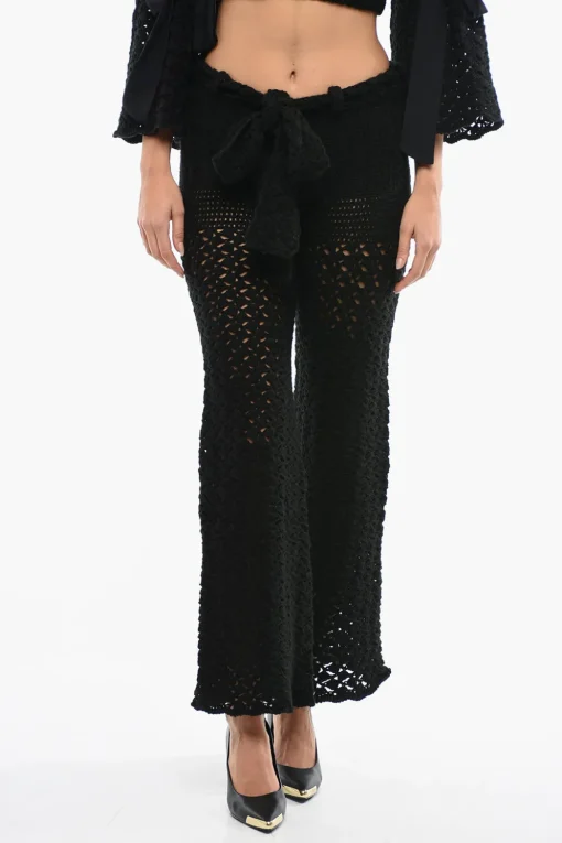 Pantaloni Openwork in Maglia con Gamba Ampia>Matimì Discount