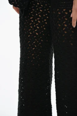 Pantaloni Openwork in Maglia con Gamba Ampia></noscript>Matimì Discount