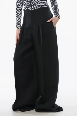 Best Pantaloni Palazzo a 3 Pinces con Tasche a Filo Donna Pantaloni