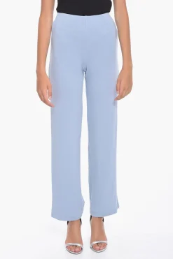 New Pantaloni Palazzo a Costine a Vita Alta Donna Pantaloni